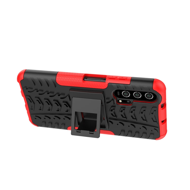For Huawei Honor 20 Pro Tire Texture TPU + PC Shockproof Case with Holder