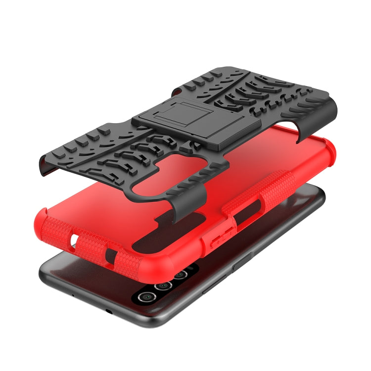 For Huawei Honor 20 Pro Tire Texture TPU + PC Shockproof Case with Holder