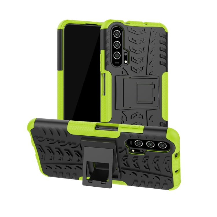 For Huawei Honor 20 Pro Tire Texture TPU + PC Shockproof Case with Holder