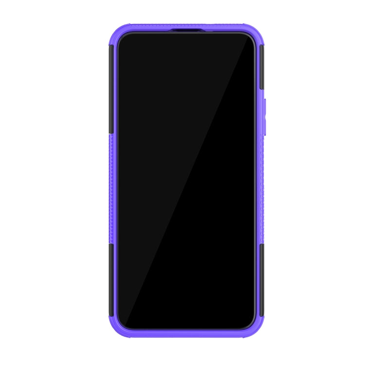 For Huawei Honor 20 Pro Tire Texture TPU + PC Shockproof Case with Holder
