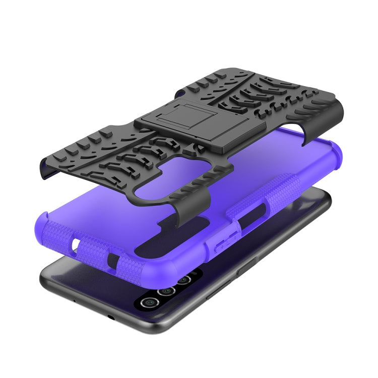 For Huawei Honor 20 Pro Tire Texture TPU + PC Shockproof Case with Holder
