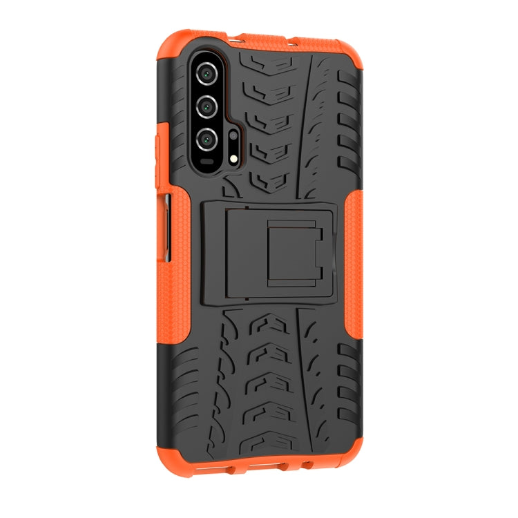 For Huawei Honor 20 Pro Tire Texture TPU + PC Shockproof Case with Holder