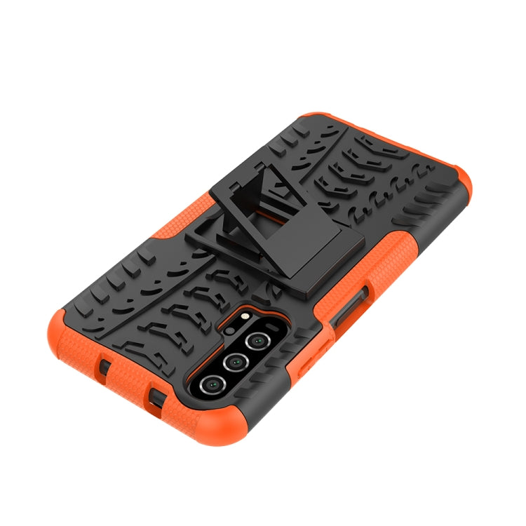 For Huawei Honor 20 Pro Tire Texture TPU + PC Shockproof Case with Holder