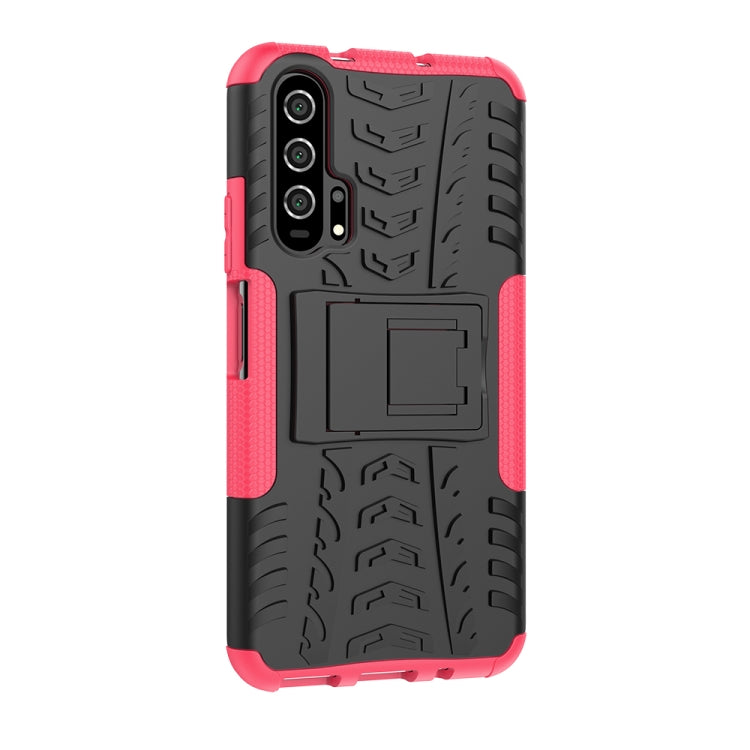 For Huawei Honor 20 Pro Tire Texture TPU + PC Shockproof Case with Holder