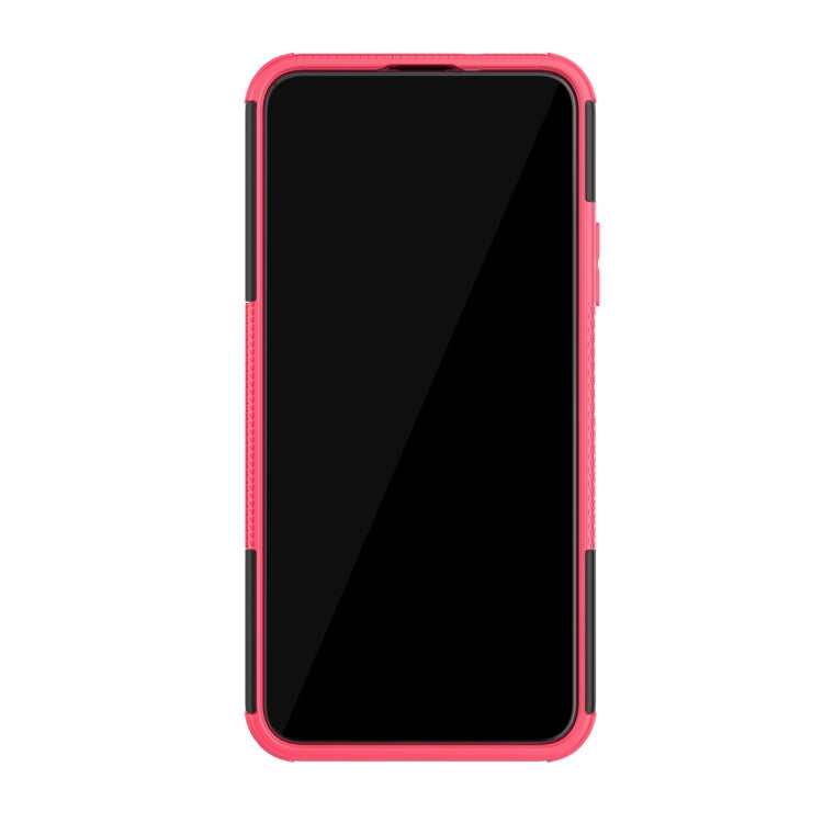 For Huawei Honor 20 Pro Tire Texture TPU + PC Shockproof Case with Holder