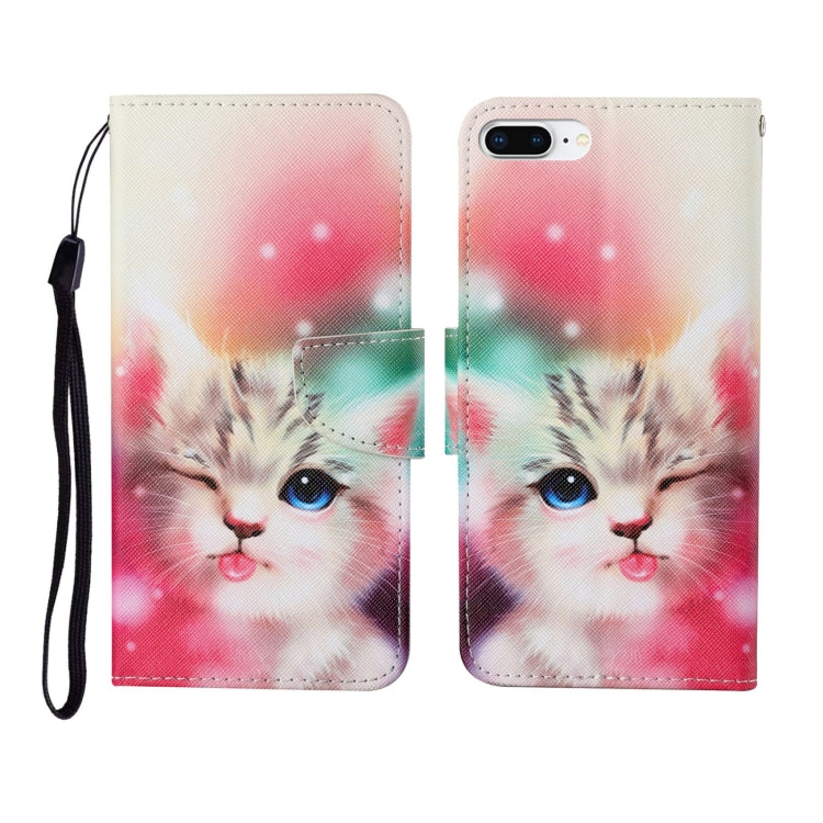For iPhone 7 Plus Painted Pattern Horizontal Flip Leathe Case