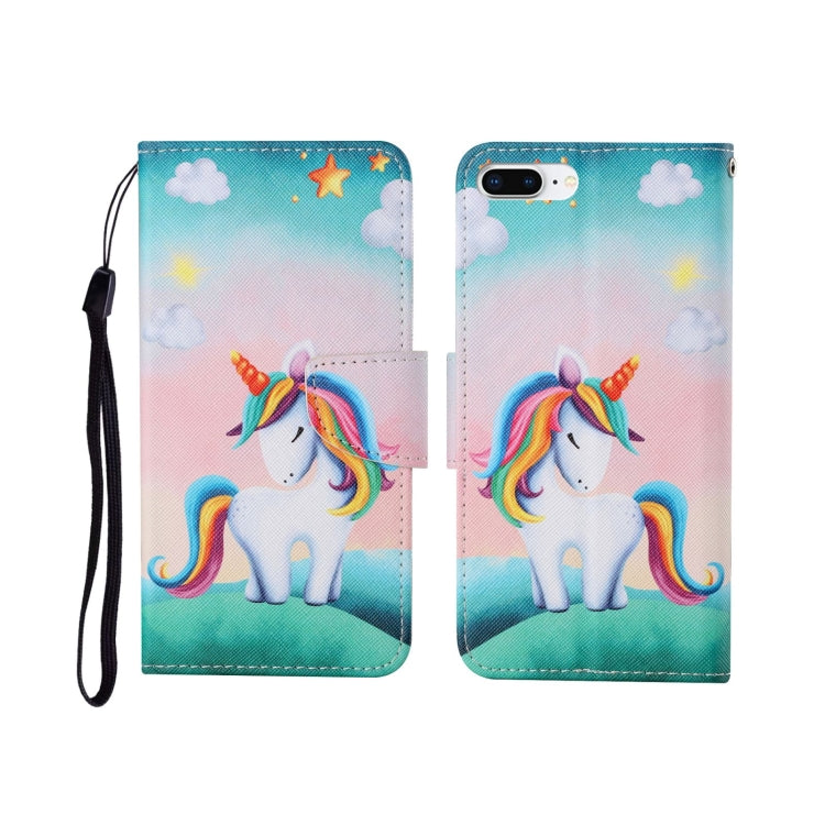 For iPhone 7 Plus Painted Pattern Horizontal Flip Leathe Case
