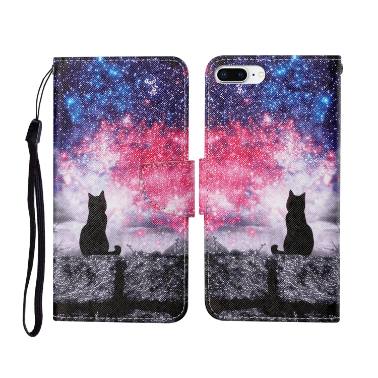 For iPhone 7 Plus Painted Pattern Horizontal Flip Leathe Case