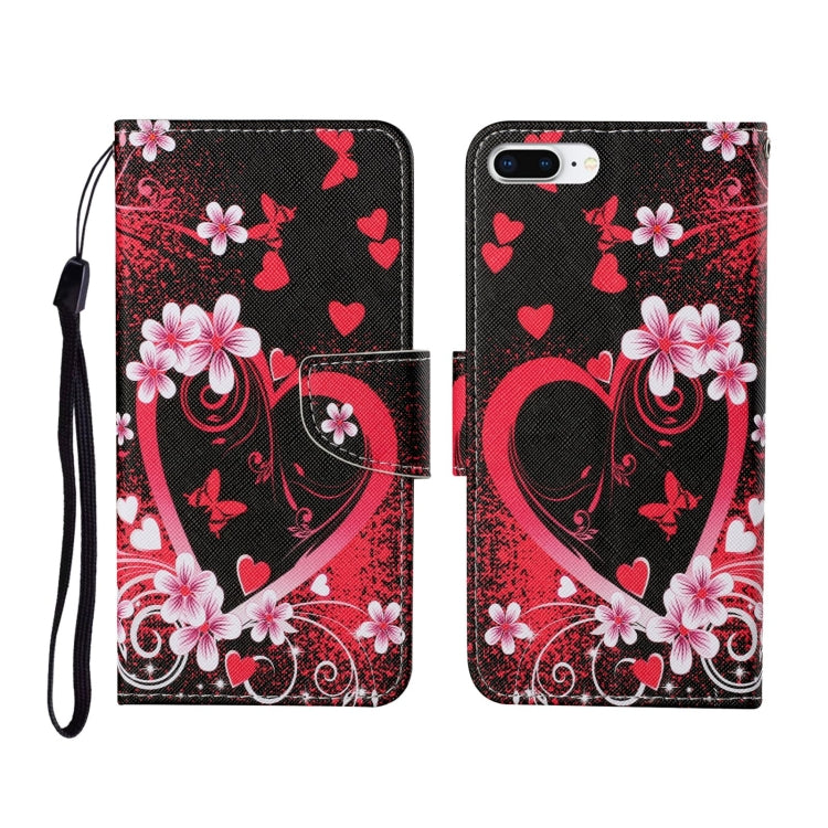 For iPhone 7 Plus Painted Pattern Horizontal Flip Leathe Case