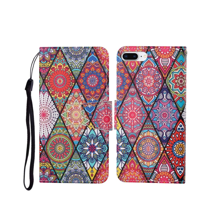 For iPhone 7 Plus Painted Pattern Horizontal Flip Leathe Case