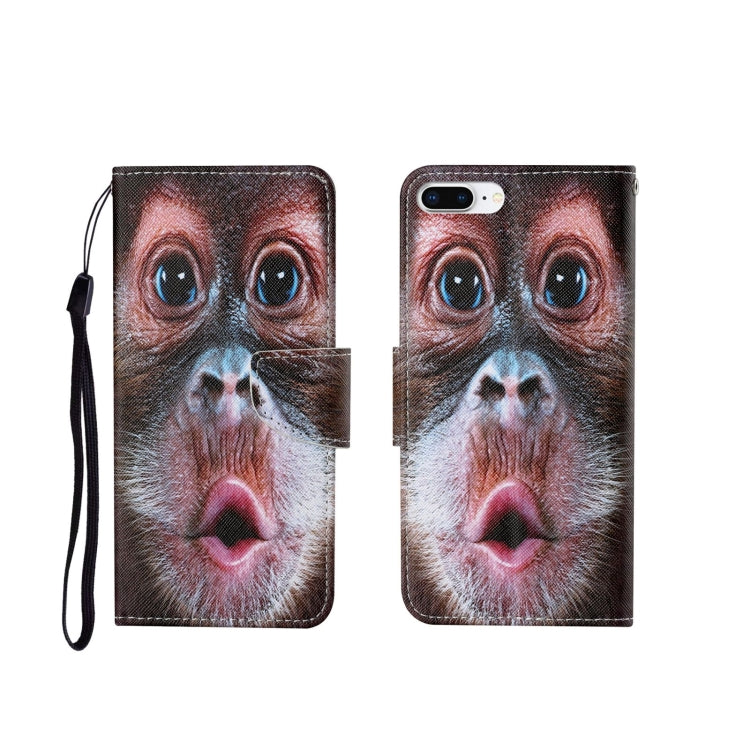 For iPhone 7 Plus Painted Pattern Horizontal Flip Leathe Case