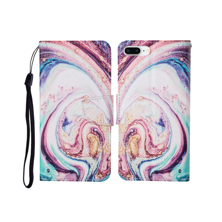 For iPhone 7 Plus Painted Pattern Horizontal Flip Leathe Case