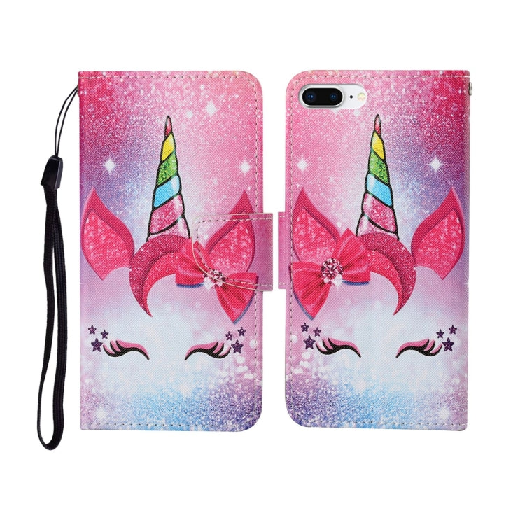 For iPhone 7 Plus Painted Pattern Horizontal Flip Leathe Case