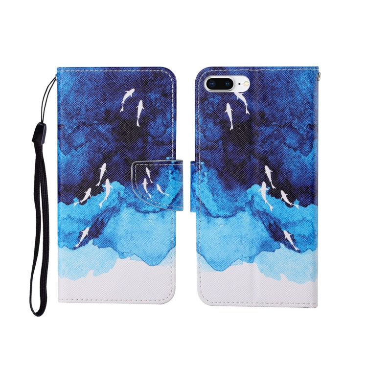 For iPhone 7 Plus Painted Pattern Horizontal Flip Leathe Case