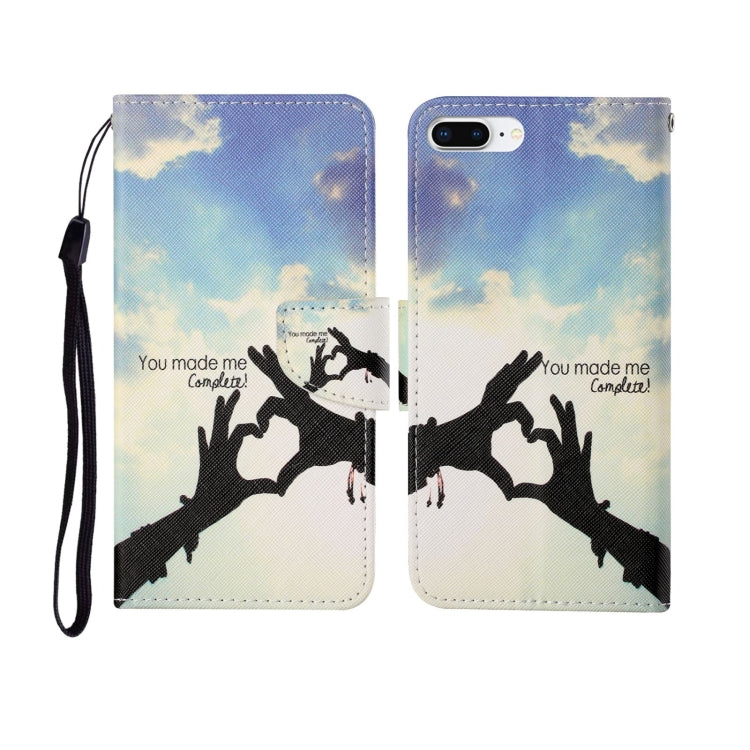 For iPhone 7 Plus Painted Pattern Horizontal Flip Leathe Case