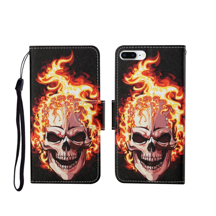 For iPhone 7 Plus Painted Pattern Horizontal Flip Leathe Case