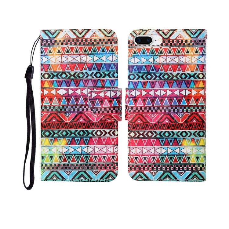 For iPhone 7 Plus Painted Pattern Horizontal Flip Leathe Case