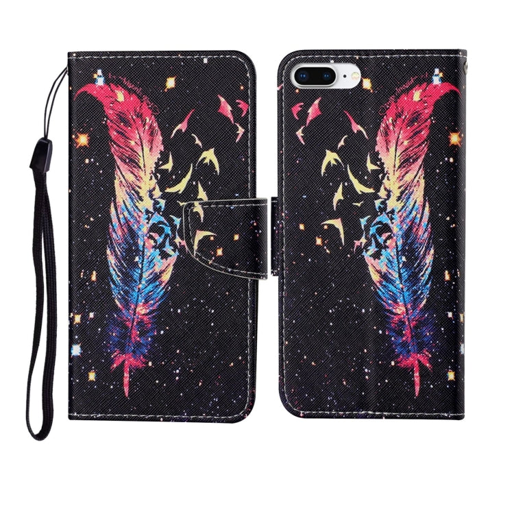For iPhone 7 Plus Painted Pattern Horizontal Flip Leathe Case