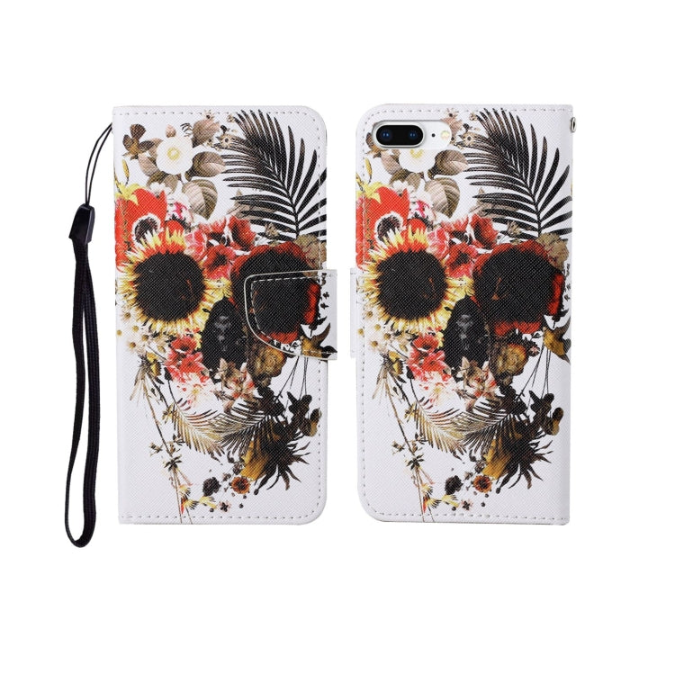 For iPhone 7 Plus Painted Pattern Horizontal Flip Leathe Case