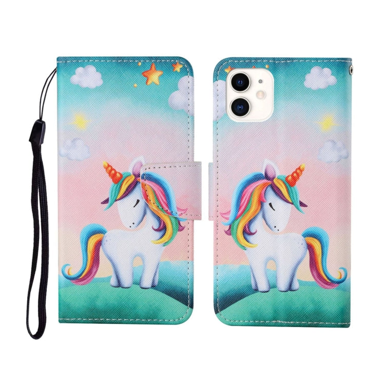 For iPhone 11 Painted Pattern Horizontal Flip Leathe Case