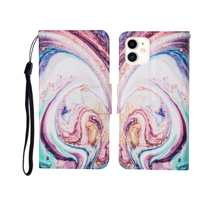 For iPhone 11 Painted Pattern Horizontal Flip Leathe Case