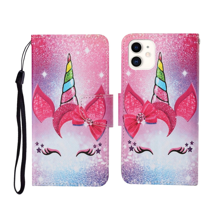 For iPhone 11 Painted Pattern Horizontal Flip Leathe Case