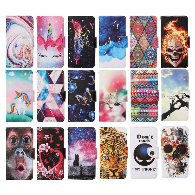 For iPhone 11 Painted Pattern Horizontal Flip Leathe Case