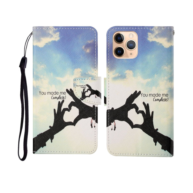 For iPhone 11 Pro Max Painted Pattern Horizontal Flip Leathe Case