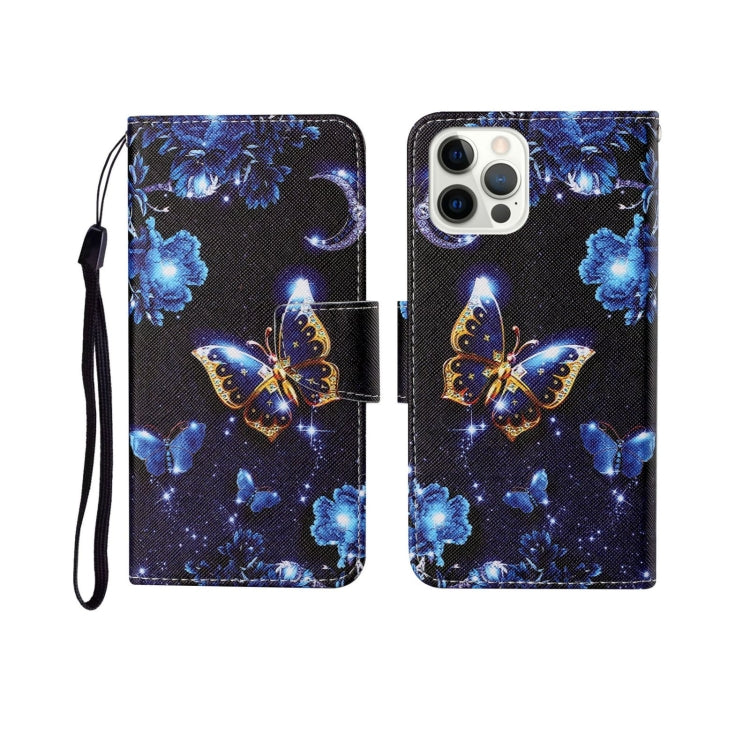 For iPhone 12/12 Pro Painted Pattern Horizontal Flip Leathe Case