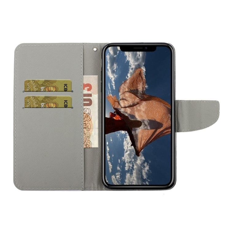 For iPhone 12/12 Pro Painted Pattern Horizontal Flip Leathe Case