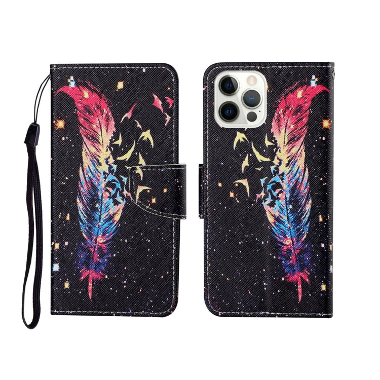 For iPhone 12/12 Pro Painted Pattern Horizontal Flip Leathe Case