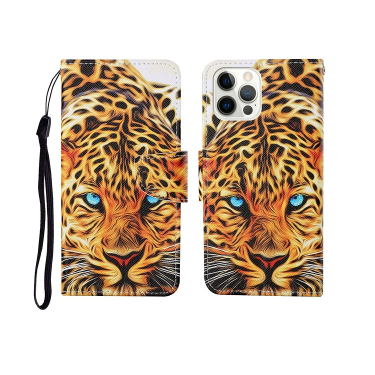 For iPhone 12/12 Pro Painted Pattern Horizontal Flip Leathe Case