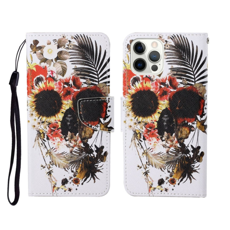 For iPhone 12/12 Pro Painted Pattern Horizontal Flip Leathe Case