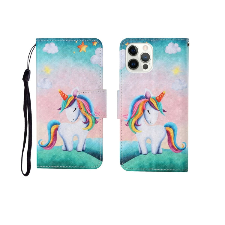 For iPhone 12 Pro Max Painted Pattern Horizontal Flip Leathe Case