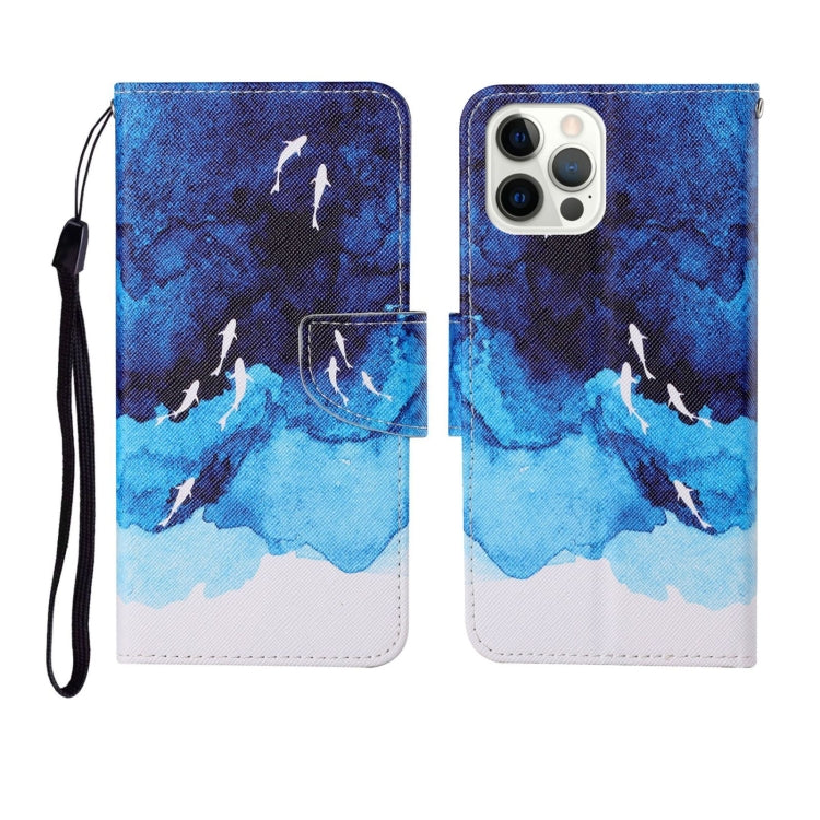 For iPhone 12 Pro Max Painted Pattern Horizontal Flip Leathe Case