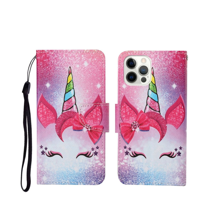 For iPhone 12 Pro Max Painted Pattern Horizontal Flip Leathe Case