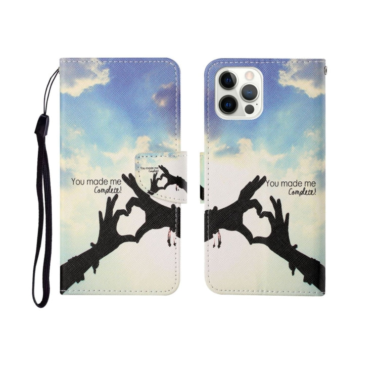 For iPhone 12 Pro Max Painted Pattern Horizontal Flip Leathe Case