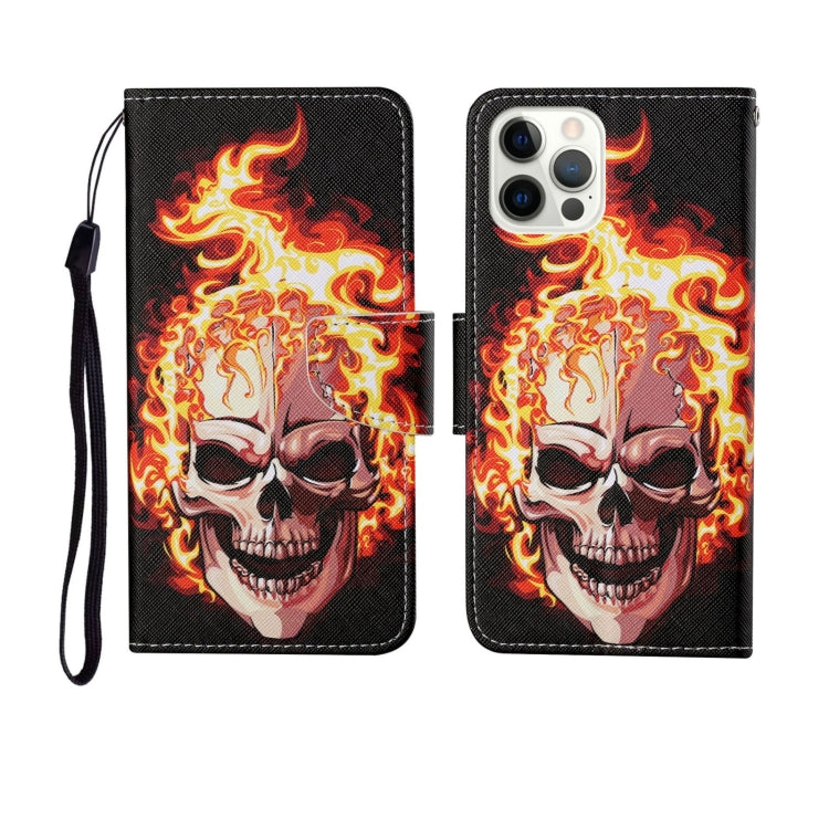 For iPhone 12 Pro Max Painted Pattern Horizontal Flip Leathe Case