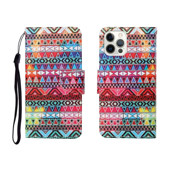 For iPhone 12 Pro Max Painted Pattern Horizontal Flip Leathe Case