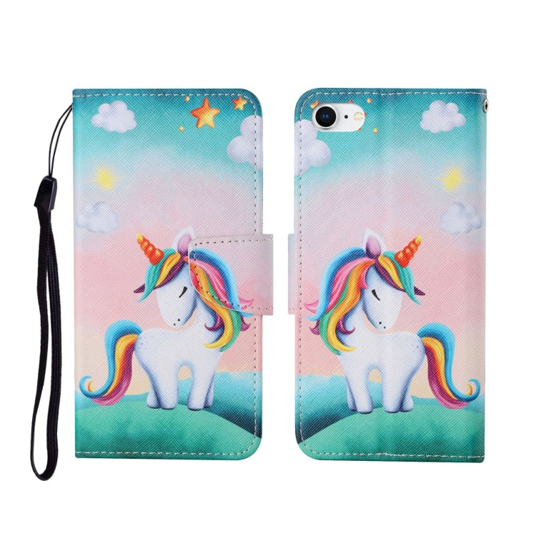 For iPhone SE (2020)/ 7 /8 Painted Pattern Horizontal Flip Leathe Case