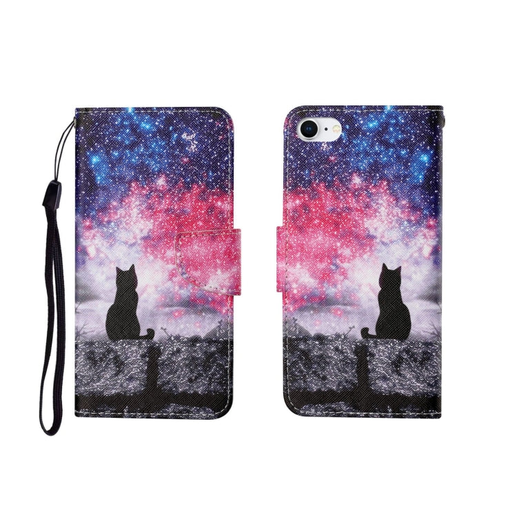 For iPhone SE (2020)/ 7 /8 Painted Pattern Horizontal Flip Leathe Case