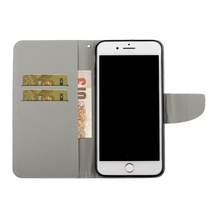 For iPhone SE (2020)/ 7 /8 Painted Pattern Horizontal Flip Leathe Case
