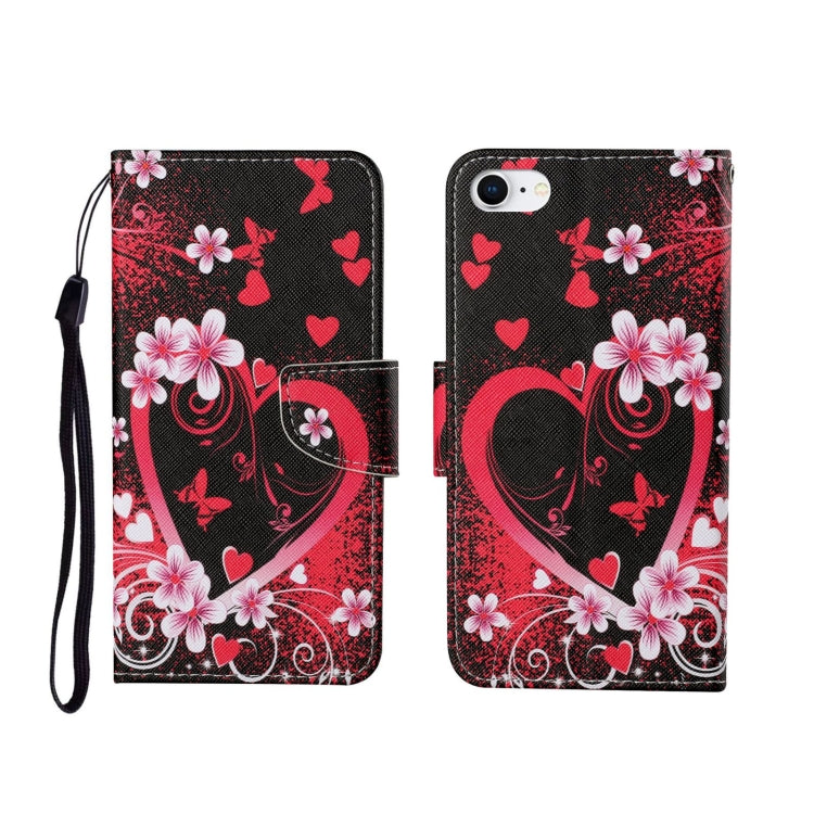 For iPhone SE (2020)/ 7 /8 Painted Pattern Horizontal Flip Leathe Case