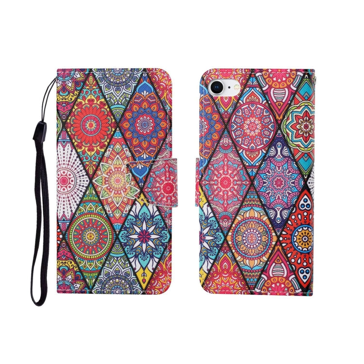 For iPhone SE (2020)/ 7 /8 Painted Pattern Horizontal Flip Leathe Case