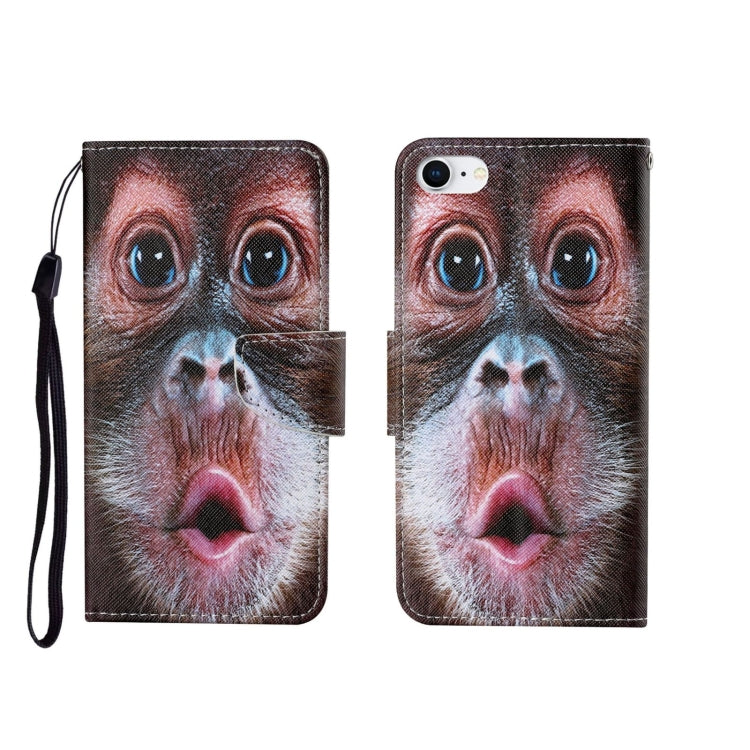 For iPhone SE (2020)/ 7 /8 Painted Pattern Horizontal Flip Leathe Case