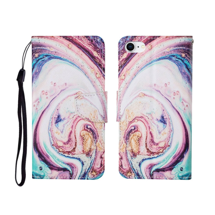 For iPhone SE (2020)/ 7 /8 Painted Pattern Horizontal Flip Leathe Case