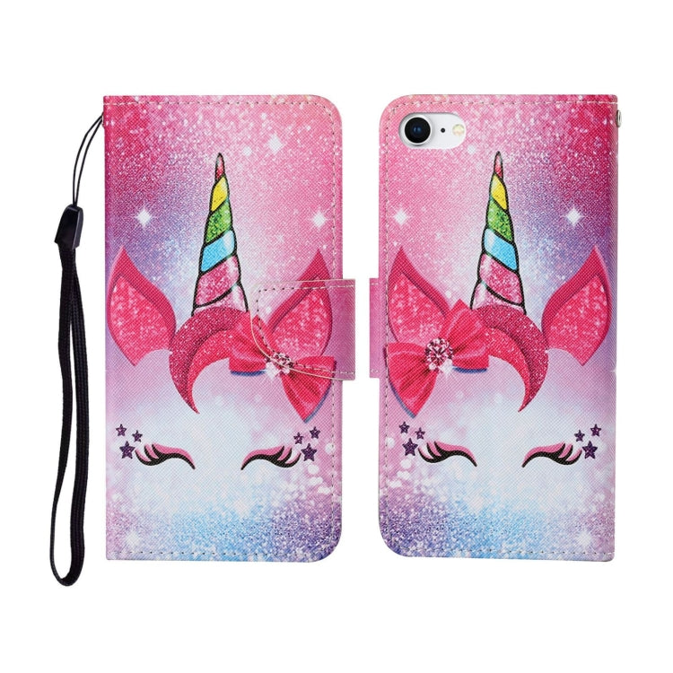 For iPhone SE (2020)/ 7 /8 Painted Pattern Horizontal Flip Leathe Case