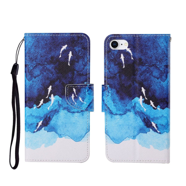 For iPhone SE (2020)/ 7 /8 Painted Pattern Horizontal Flip Leathe Case