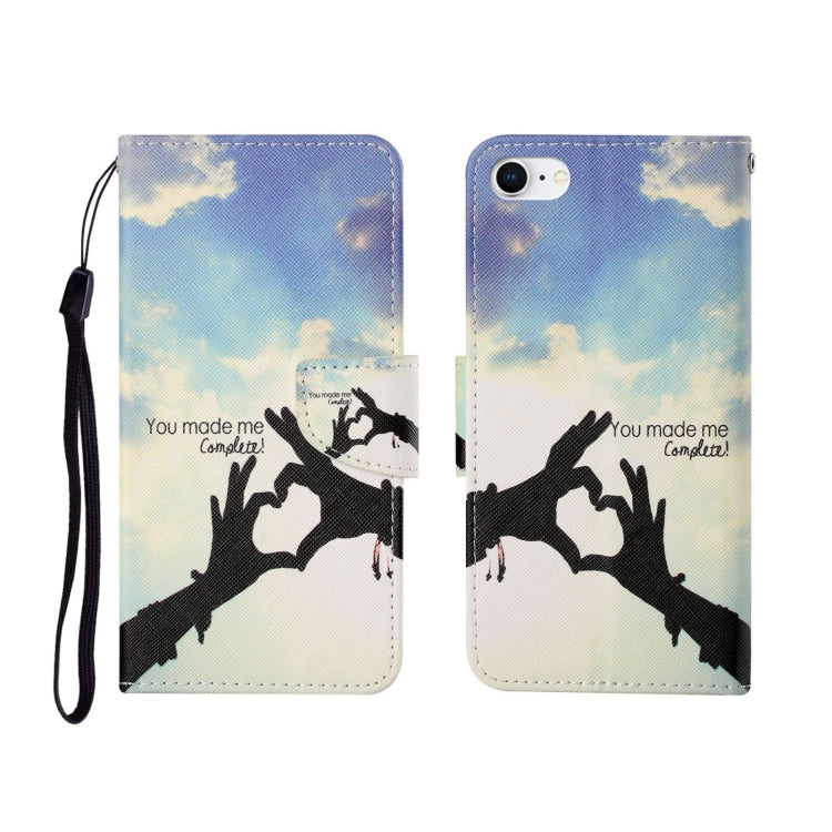 For iPhone SE (2020)/ 7 /8 Painted Pattern Horizontal Flip Leathe Case