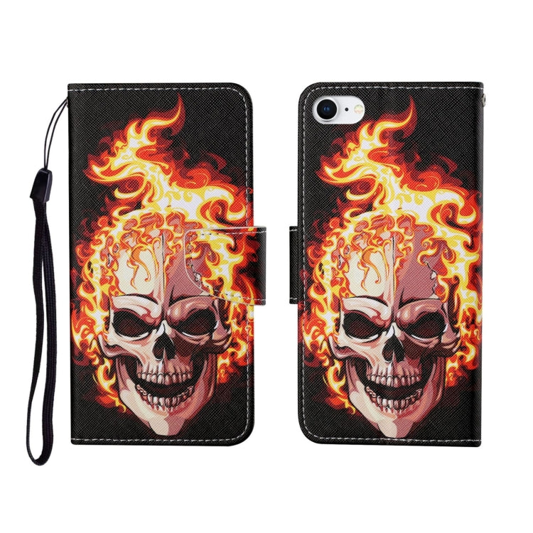 For iPhone SE (2020)/ 7 /8 Painted Pattern Horizontal Flip Leathe Case